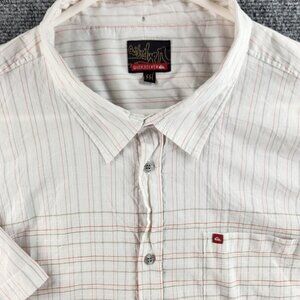 Quiksilver Quicksilver Button Up Shirt Men Striped 2XL Pocket Surf Intern Adult